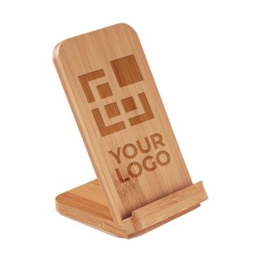 Supporto per cellulare con caricatore wireless color legno