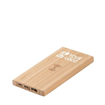 Powerbank personalizzati in legno vista area di stampa