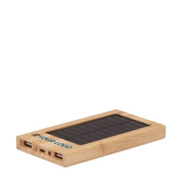 Powerbank promozionale con pannello solare da 4.000 mAh Solar Bamboo