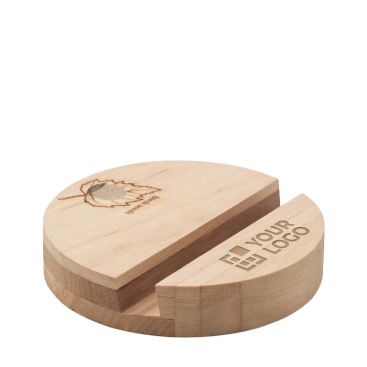 Porta telefono con logo in legno rotondo con semi da piantare Round