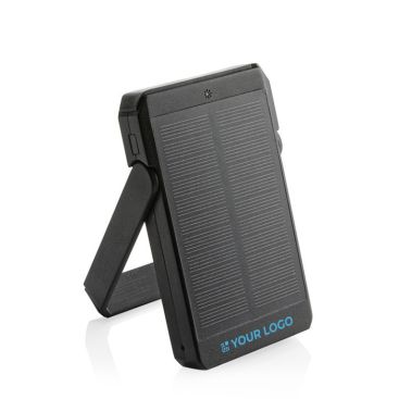 Powerbank solare in abs riciclato 5.000 mAh e caricatore magnetico 10W color nero vista area di stampa